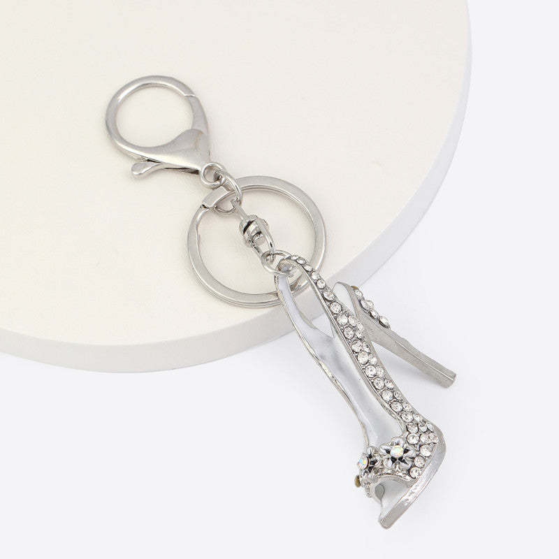 Wholesale Zinc Alloy High Heels Rhinestone Keychain